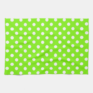 Linge De Cuisine pois verts, blancs et verts