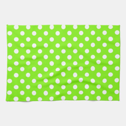 Linge De Cuisine pois verts, blancs et verts (Horizontal)