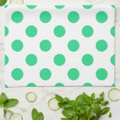 Linge De Cuisine Pois verts et blancs (Plié)