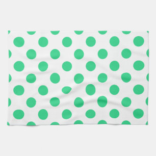Linge De Cuisine Pois verts et blancs