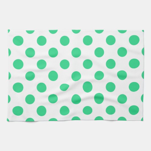 Linge De Cuisine Pois verts et blancs (Horizontal)