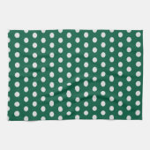 Linge De Cuisine Pois verts et blancs (Horizontal)