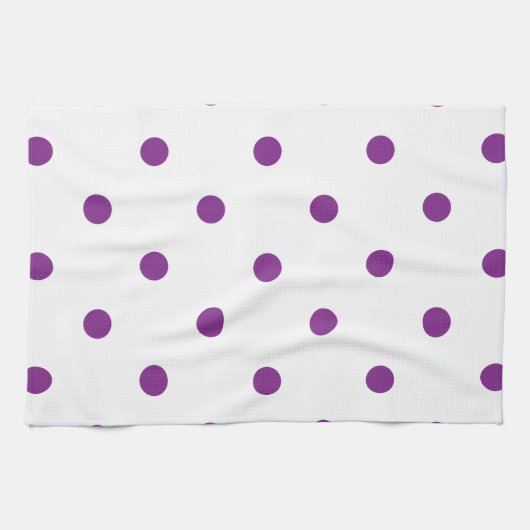 Linge De Cuisine Pois violets sur Arrière - plan blanc (Horizontal)