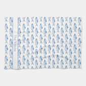 Linge De Cuisine Poisson aquarelle bleue nageant (Horizontal)