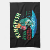 Linge De Cuisine Poisson basse portant une couronne sur un Arrière  (Vertical)