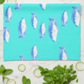 Linge De Cuisine Poisson bleu turquoise (Plié)