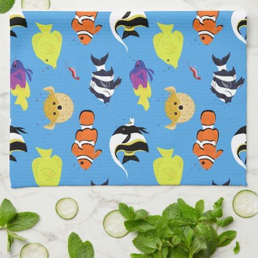 Linge De Cuisine Poisson clown et amis (Plié)