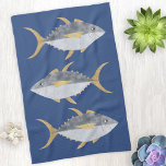 Linge De Cuisine Poisson de thon<br><div class="desc">Un poisson de thon amusant avec un sourire enjoué,  parfait pour votre bateau ou maison de plage. Art original de Nic Squirrell.</div>