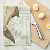 Linge De Cuisine Poisson d'eau douce sur la carte (Quart Plié)