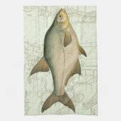 Linge De Cuisine Poisson d'eau douce sur la carte (Vertical)