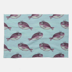 Linge De Cuisine Poisson drôle avec Motif d'cils fantaisie