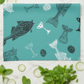 Linge De Cuisine Poisson et fruits (Plié)