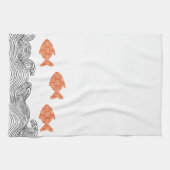 Linge De Cuisine Poisson et vagues côtiers (Horizontal)