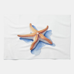 Linge De Cuisine Poisson étoilé et silhouette bleue
