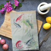 Linge De Cuisine Poisson Koi avec Lotus