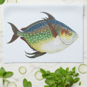 Linge De Cuisine Poisson lunaire tropical, animal aquatique marin v
