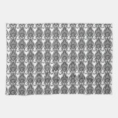 Linge De Cuisine Poisson moderne du milieu du siècle, noir, blanc e (Horizontal)