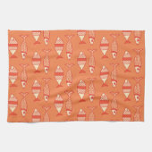 Linge De Cuisine Poisson moderne rétro, Corail clair Orange & Tange (Horizontal)