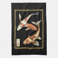 Poisson rouge de Koi de deux Japonais sur