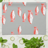 Linge De Cuisine Poisson rouge et gris (Plié)