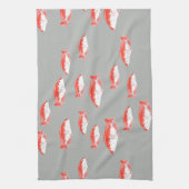 Linge De Cuisine Poisson rouge et gris (Vertical)