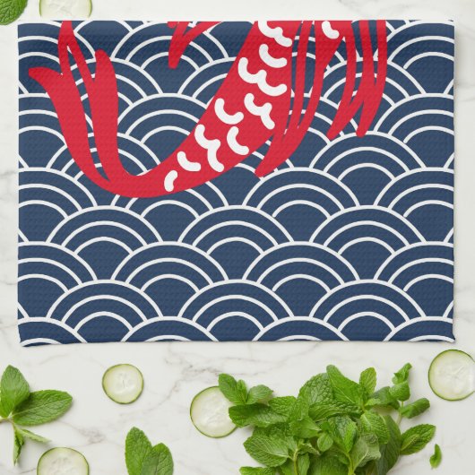 Linge De Cuisine Poisson rouge Koi (Plié)