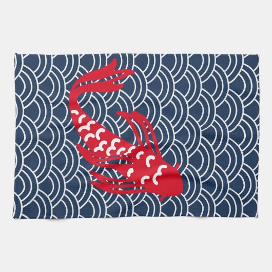 Linge De Cuisine Poisson rouge Koi (Horizontal)