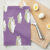 Linge De Cuisine Poisson sur violet (Quart Plié)