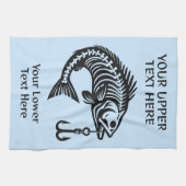 Linge De Cuisine Poisson texte personnalisé (Horizontal)