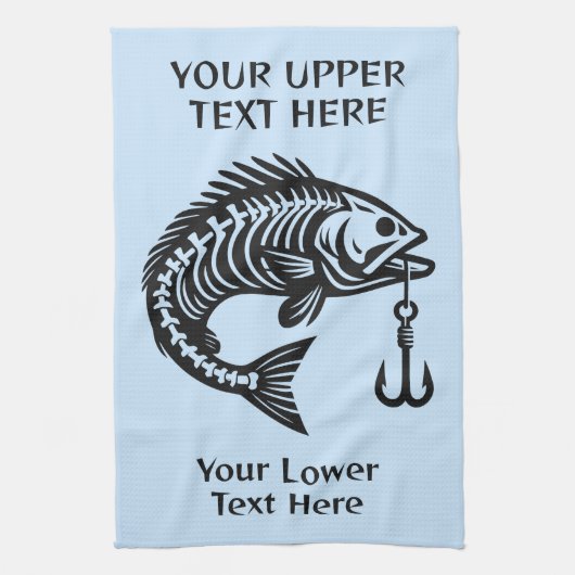 Linge De Cuisine Poisson texte personnalisé (Vertical)