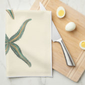 Linge De Cuisine Poisson triplé aquamarine (Quart Plié)