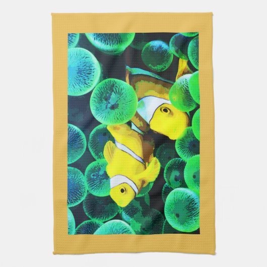 Linge De Cuisine Poisson tropical jaune (Vertical)