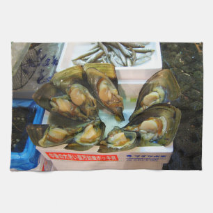 Linge De Cuisine Poissons de moules géantes Tsukiji, Tokyo, Japon
