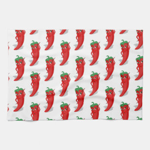 Linge De Cuisine Poivron Rouge Diva Motif Dessin Animé