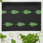 Linge De Cuisine Poivrons chauds verts personnalisés (Plié)