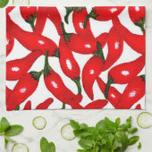Linge De Cuisine Poivrons Rouge Chaud Épicé (Plié)