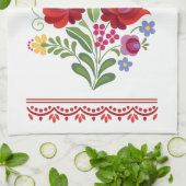 Linge De Cuisine Poivrons Rouges Hongrois Conception Folk (Plié)