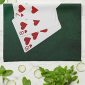 Linge De Cuisine Poker Mains - Flush - Coeur (Plié)