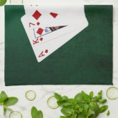 Linge De Cuisine Poker Mains - Flush - Costume Diamants (Plié)