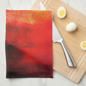 Linge De Cuisine Polar rouge - Art Abstrait (Quart Plié)