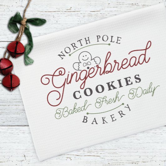 Linge De Cuisine Pôle Nord Gingerbread Cookie Fête Noël