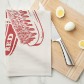 Linge De Cuisine Polis à chaussures rouges (Quart Plié)