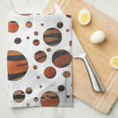 Linge De Cuisine Polis Dot Tiger Hot orange et noir (Quart Plié)