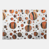 Linge De Cuisine Polis Dot Tiger Hot orange et noir (Horizontal)