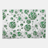 Linge De Cuisine Polis Dot Vache vert et blanc Impression (Horizontal)