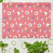 Linge De Cuisine Polka Dot Cups Cakes Donuts Lemons Grappes (Plié)