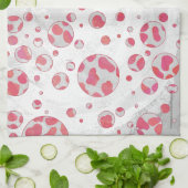 Linge De Cuisine Polka Dot Dalmatie rose et blanc (Plié)