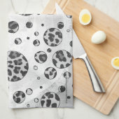 Linge De Cuisine Polka Dot Leopard Design noir et blanc (Quart Plié)