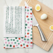 Linge De Cuisine Polka Dot Rose Green Recette Noël (Quart Plié)