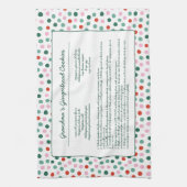 Linge De Cuisine Polka Dot Rose Green Recette Noël (Vertical)